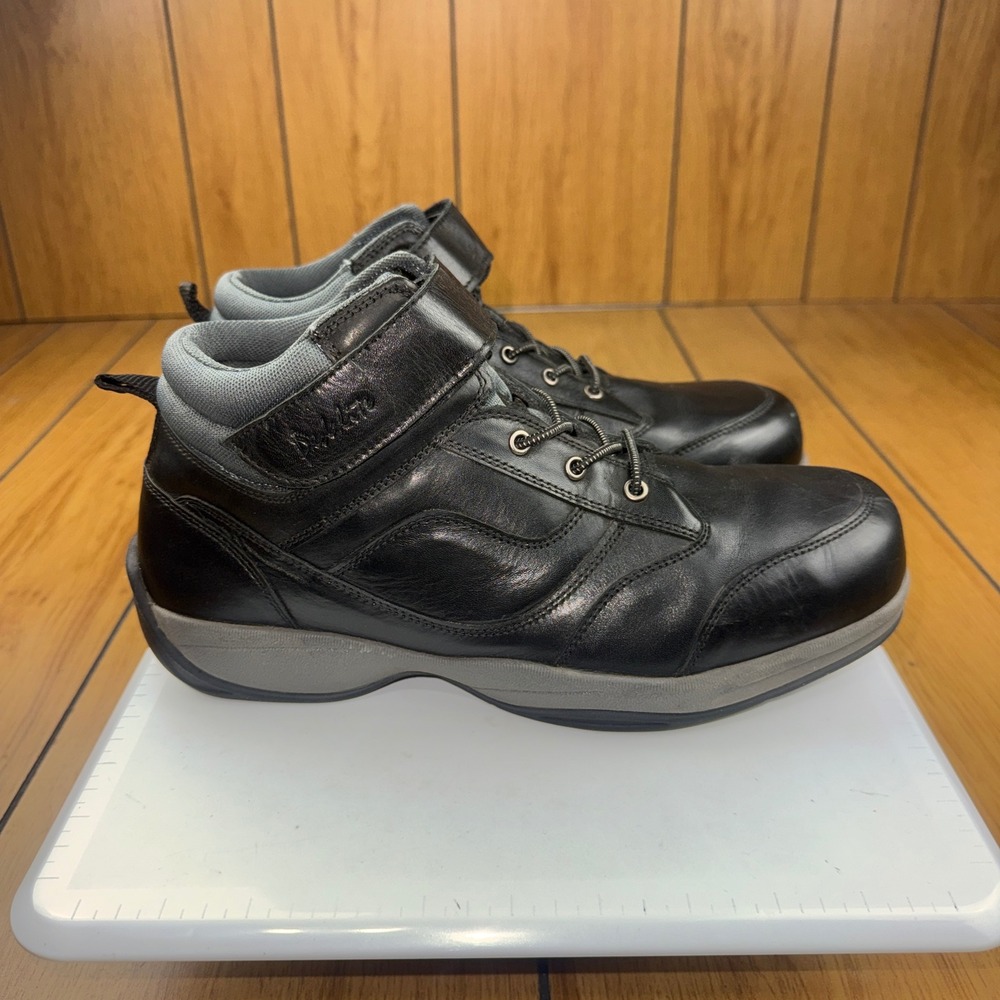 PedLite SAM 7001 Black Leather Orthopedic Walking Boots Mens‎ 10 W Wide Diabetic